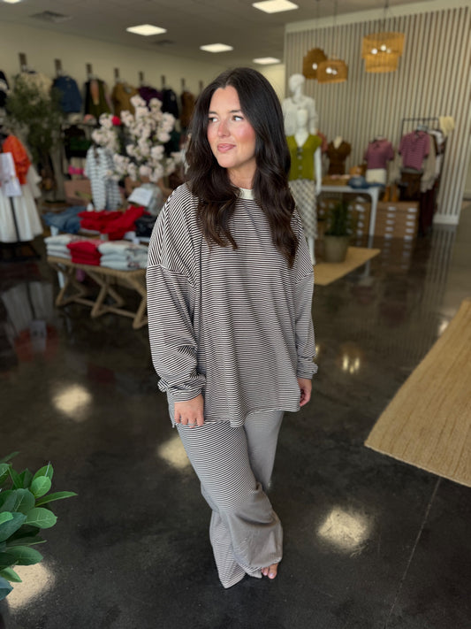 Brown/cream fleece oversized top