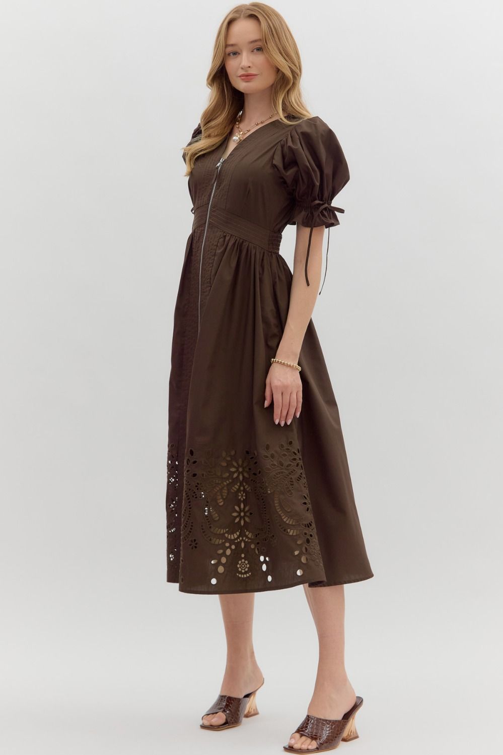 Lenny Midi Dress - brown