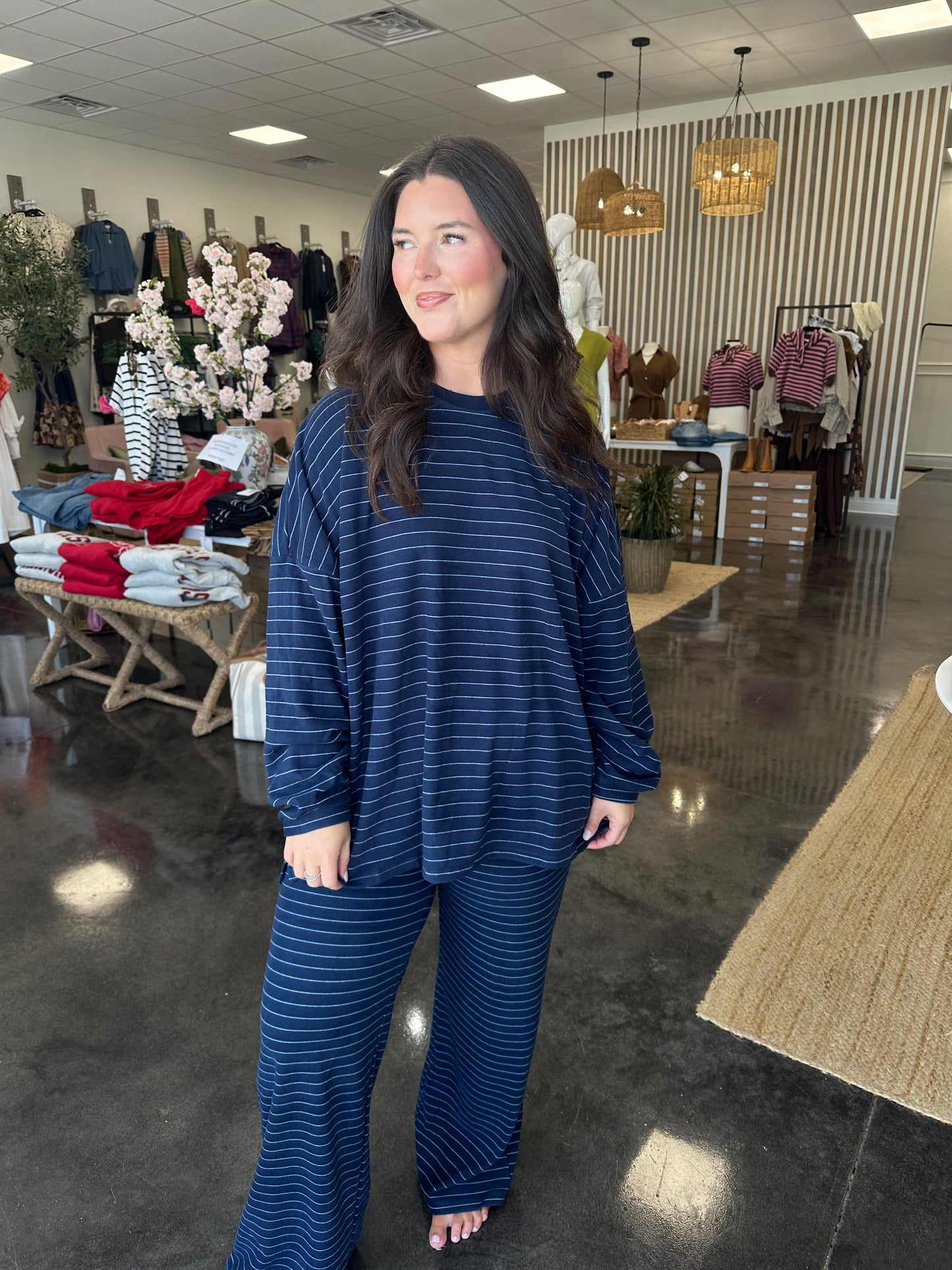 Navy fleece oversized top