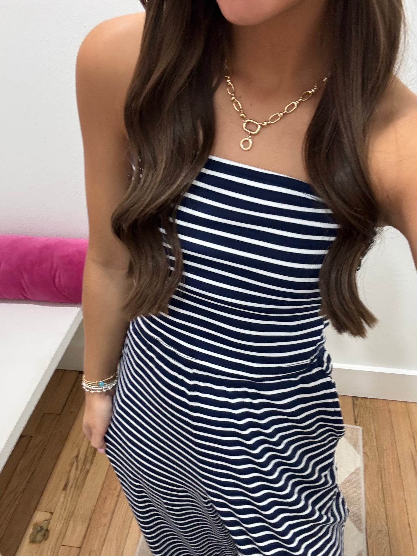 striped tube top pant set (2 colors)