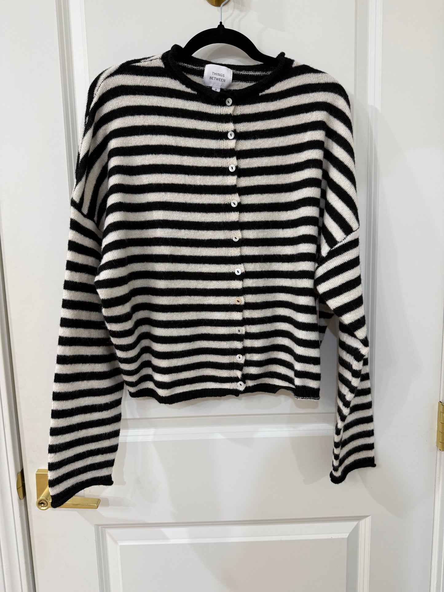 Striped button down cardi (multiple colors)