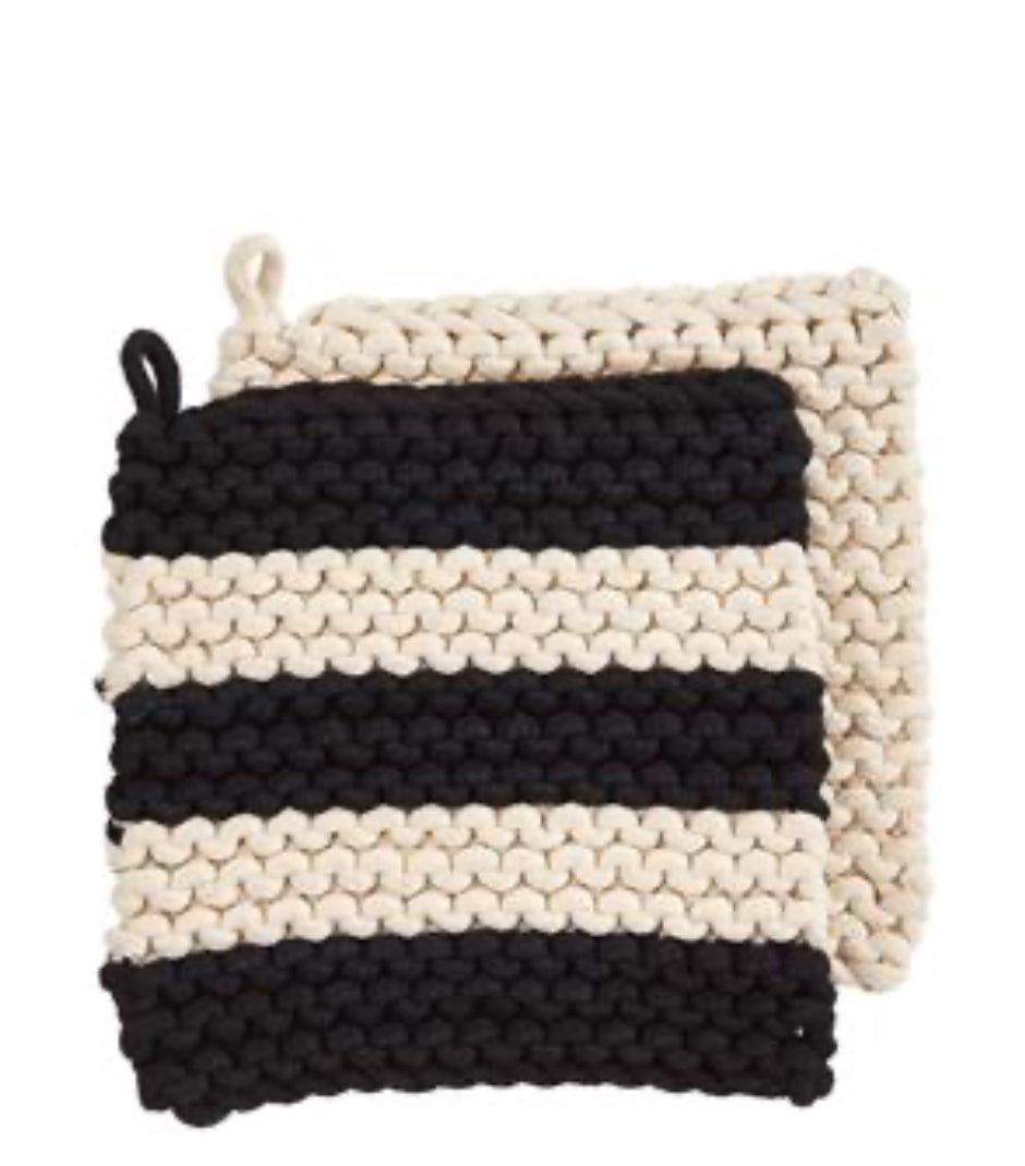 Stripes Crocheted Potholders