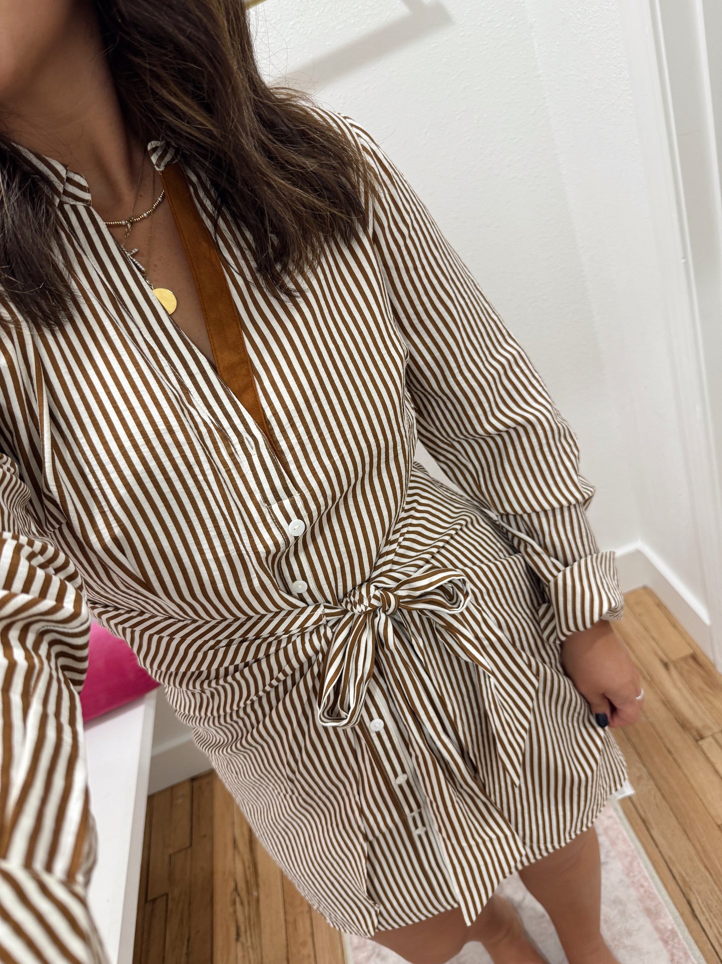 Leighton stripe mini dress