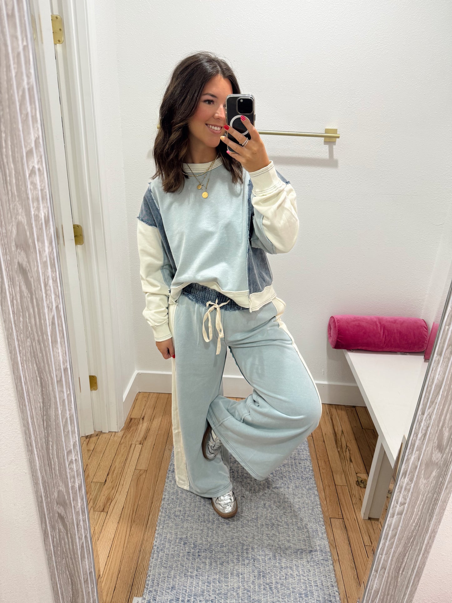 emma color block drawstring pants