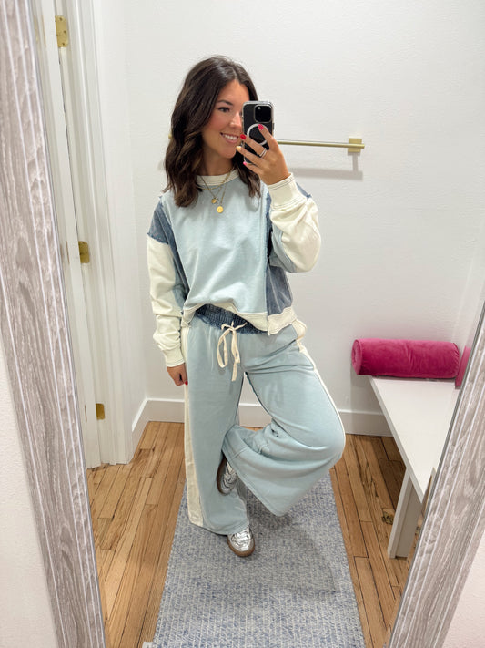 emma color block drawstring pants