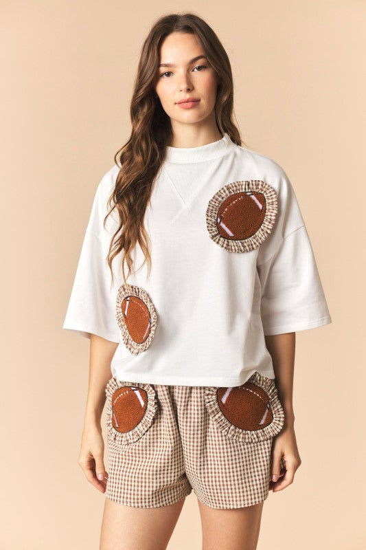 Gingham Football Patch Tee
