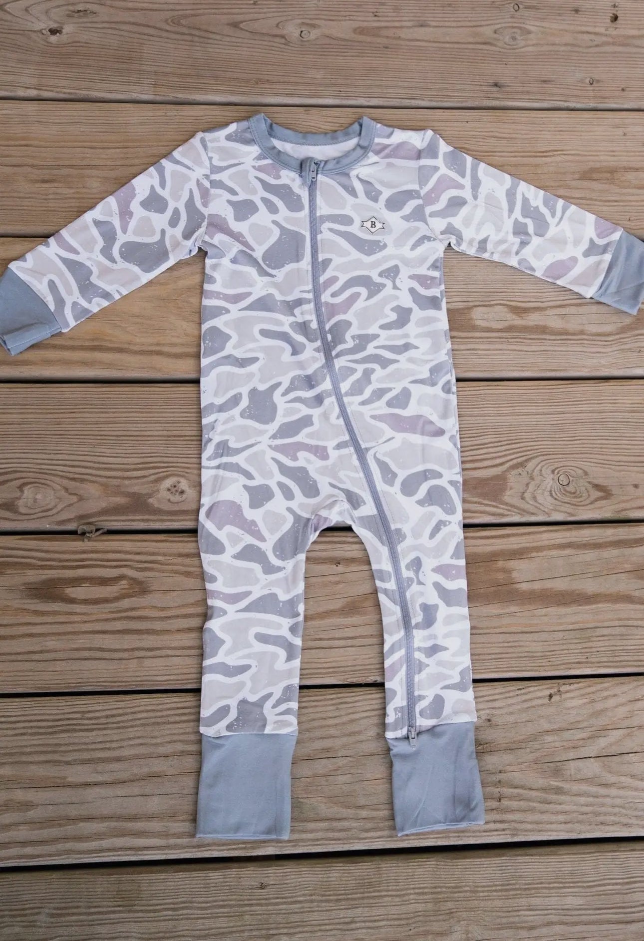 BURLEBO Baby Zip Up- White Camo