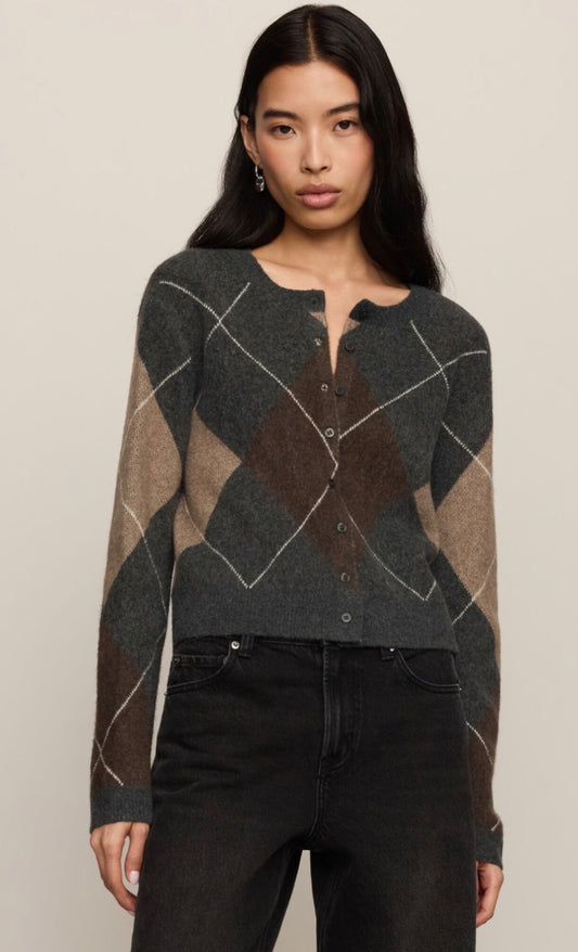 Medina Argyle Cardigan Charcoal Heather - Z Supply