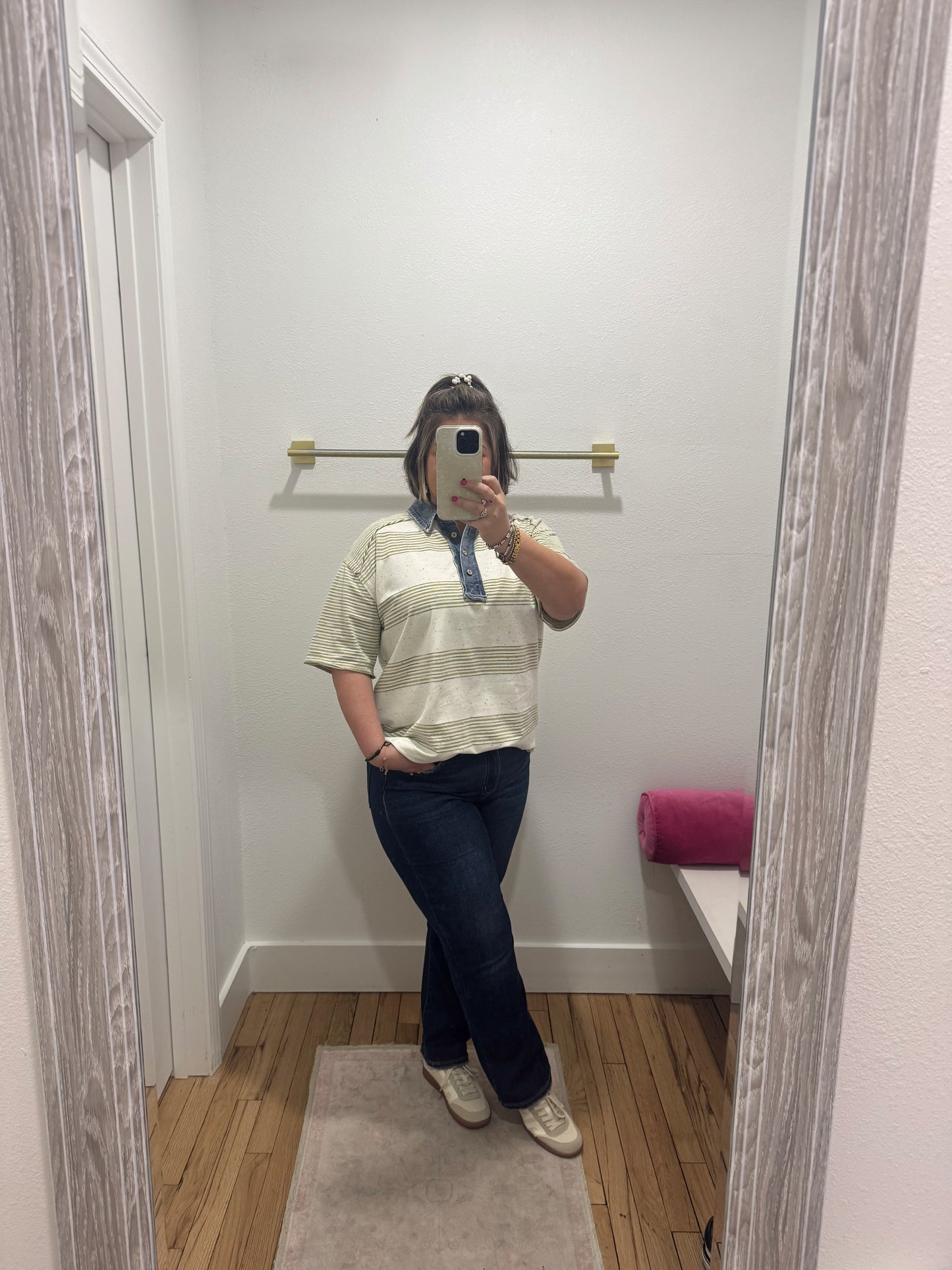 olive stripe tee