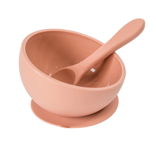 Silicone Suction Bowl/Spoon - Blush