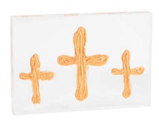 TRIPLE ACRYLIC CROSS PLAQUE