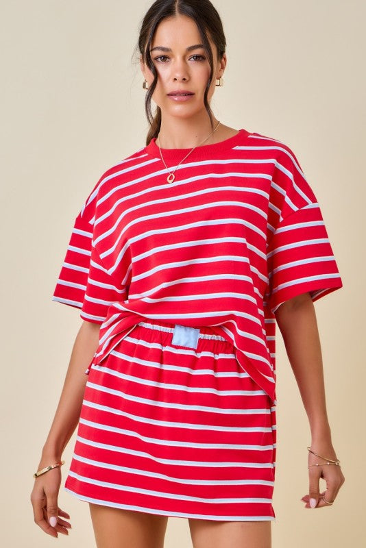 Striped skort set (3 colors)