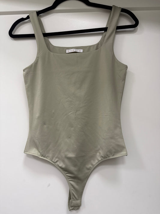 Solid Square Neck Olive bodysuit  - Karlie
