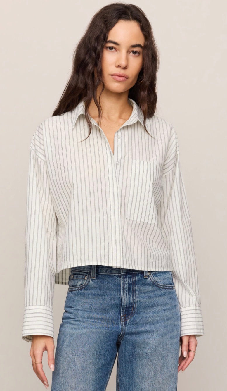 Favorite Striped Button Up Top white - Z Supply