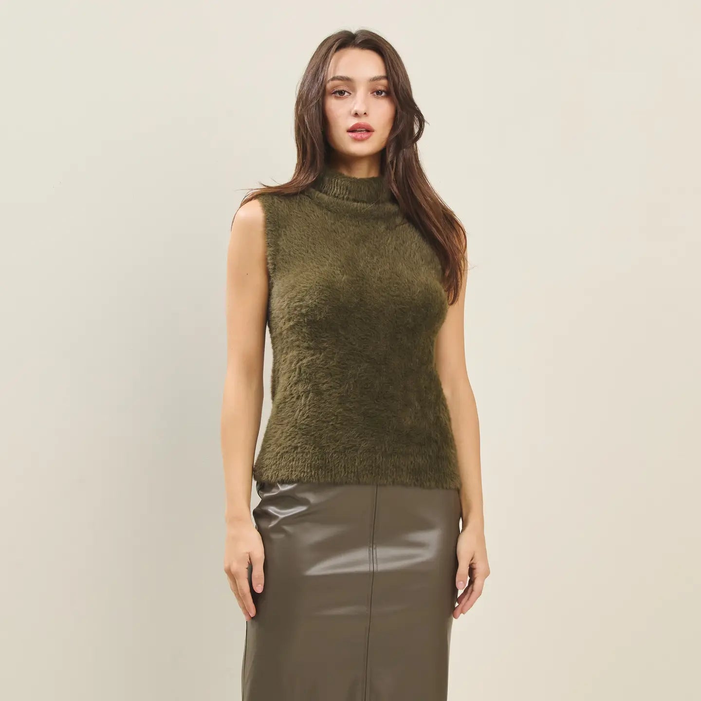 Fuzzy T Neck sweater