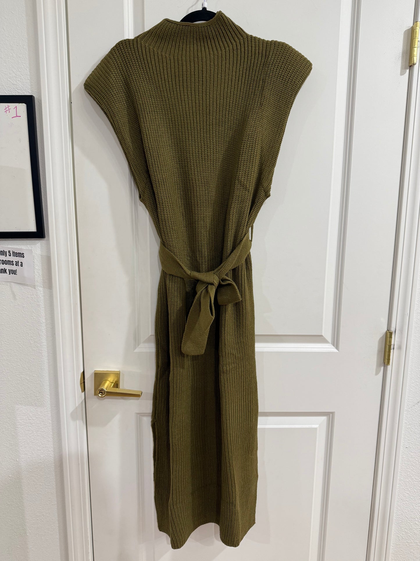 Sleeveless High Neck Knit Midi Dress (2 colors)