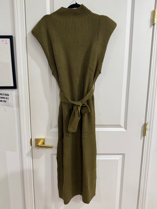 Sleeveless High Neck Knit Midi Dress (2 colors)