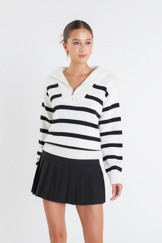 Striped Knit pullover sweater