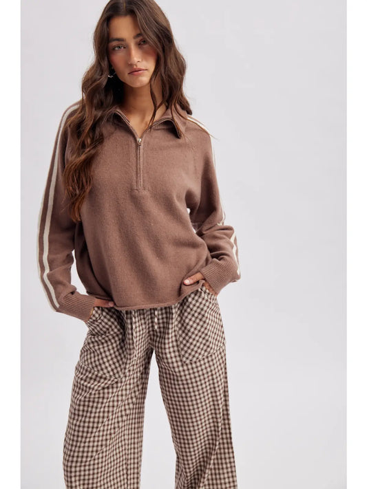 Mocha/Cream Stripe Sweater