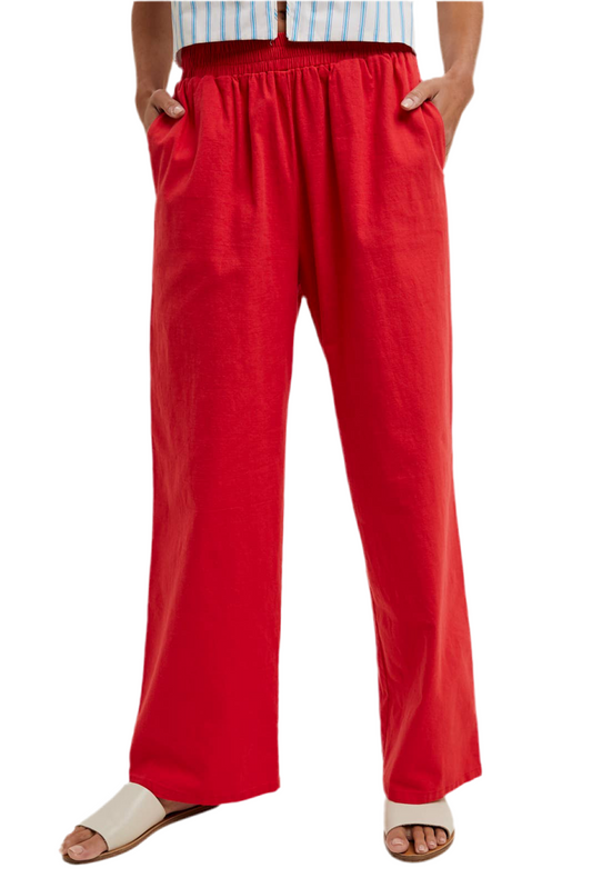 COTTON EASY PULL ON CROP PANTS