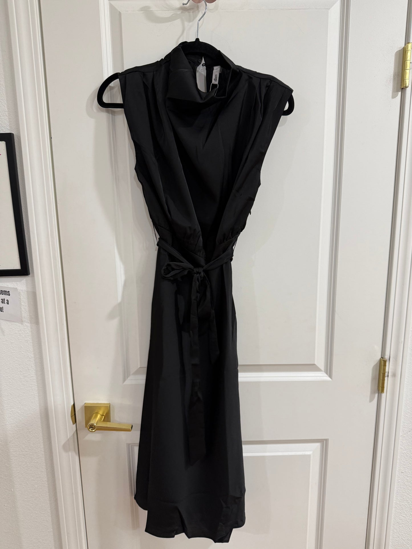 waist tie silk dress (2 colors)