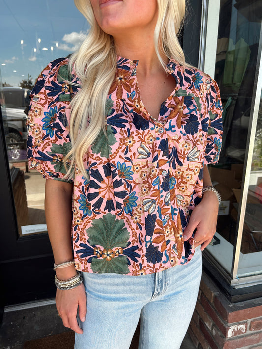 Deep blush blouse