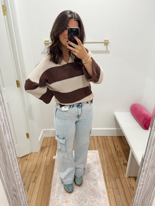 Mocha Wide Stripe Top