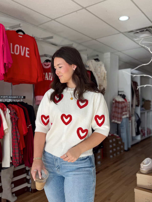 heart knit sweater top