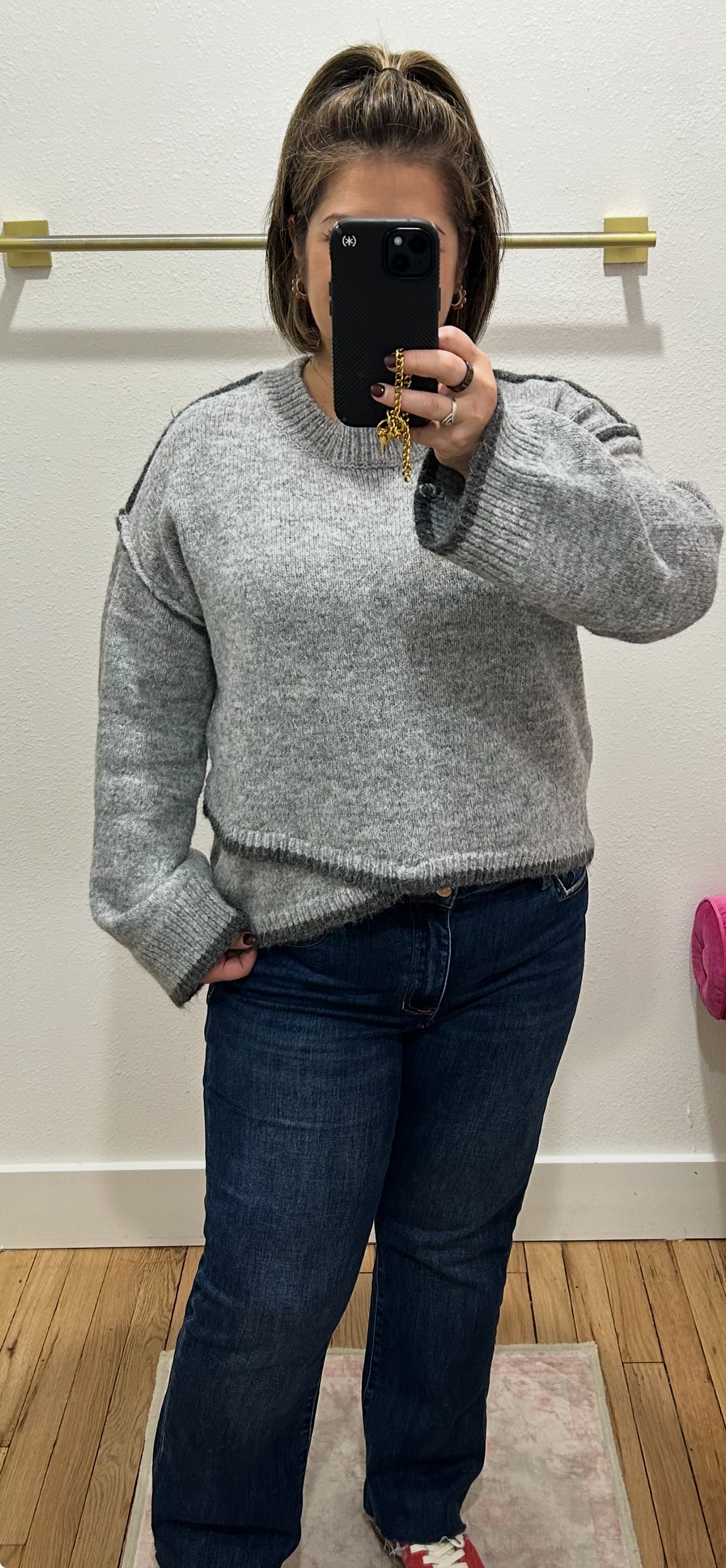 WRAP DETAILED KNIT SWEATER