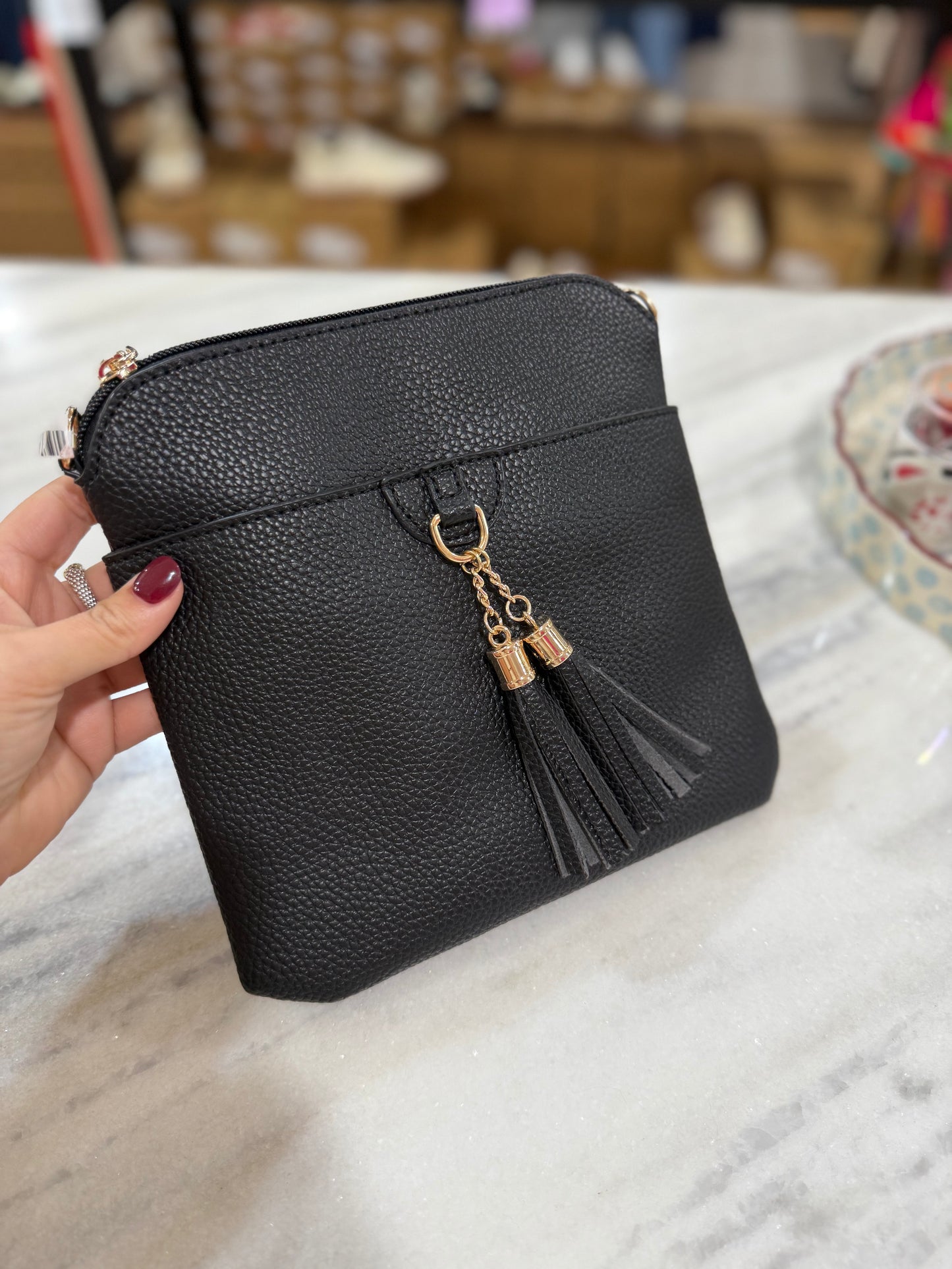 crossbody w/tassel (3 colors)