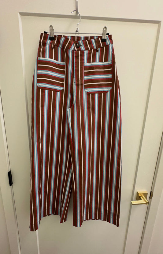 Striped pant red/blue/brown
