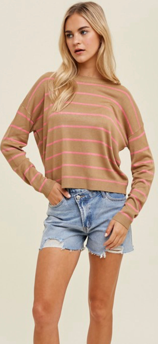 Wish Mocha Stripe Sweater
