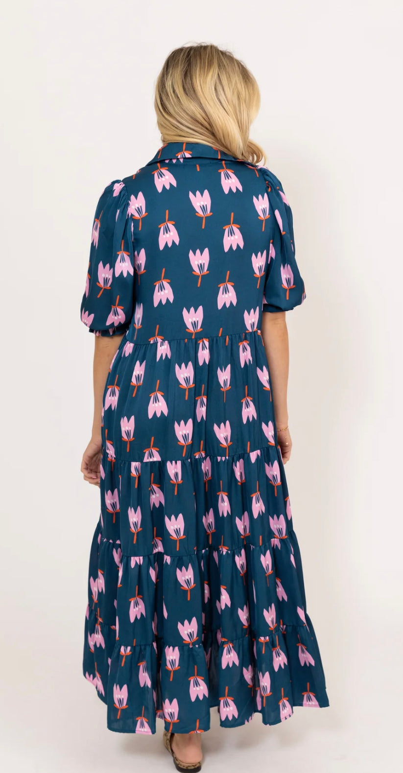 Poppy Satin Tier Maxi Dress by Karlie