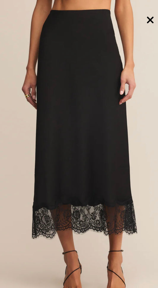 Cinder lace midi skirt black ZSUPPLY