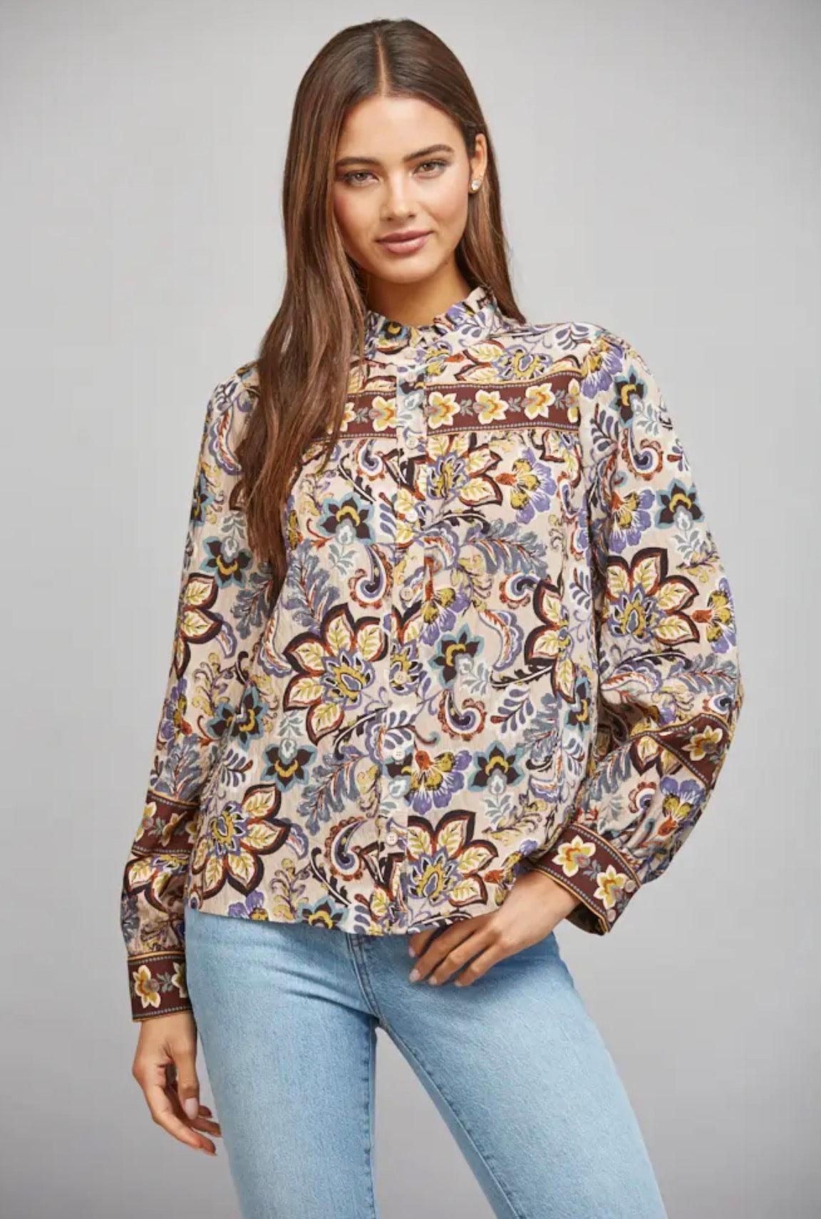 multi print blouse anne