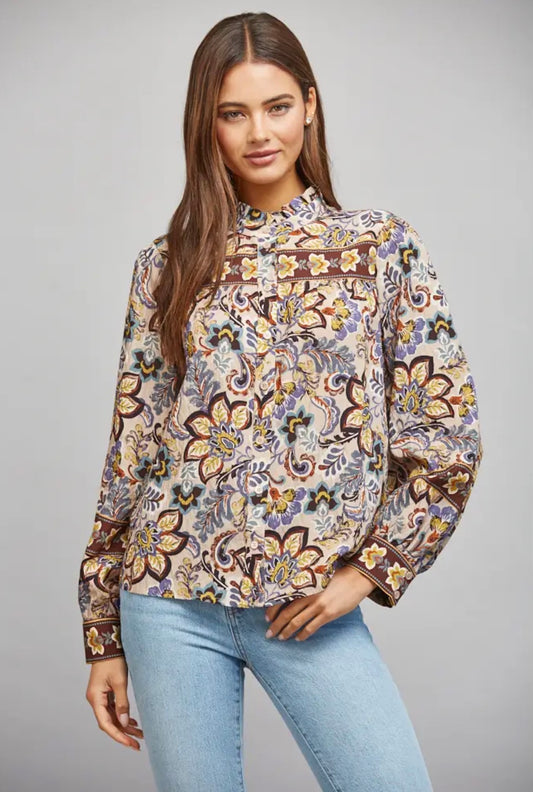 multi print blouse anne