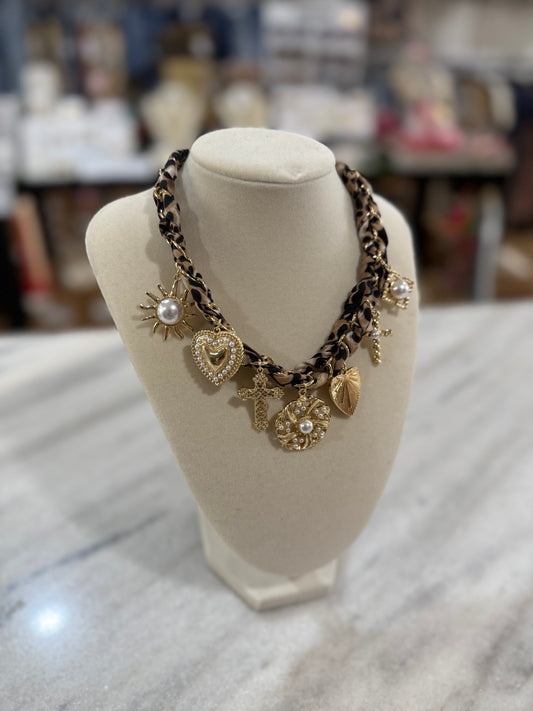 Leopard charm necklace