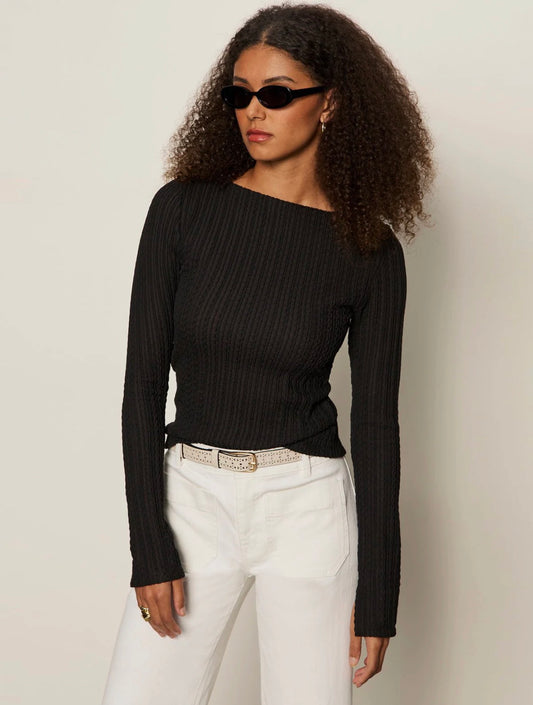 LS boatneck textured top SANCTUARY