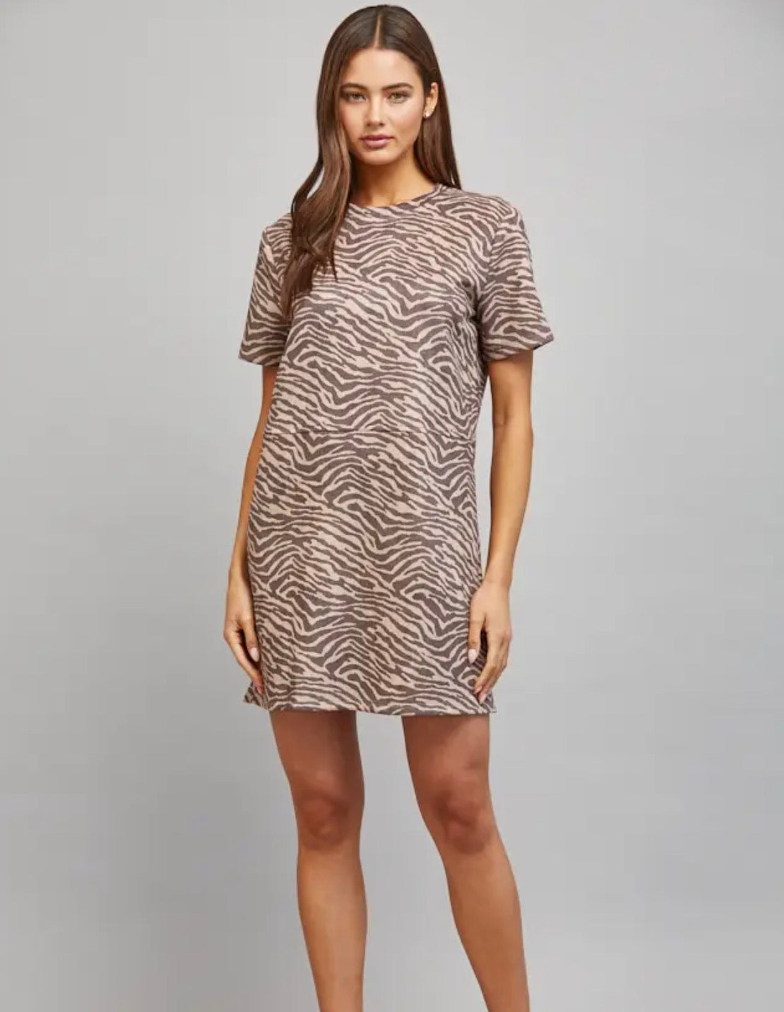 suede zebra mini dress