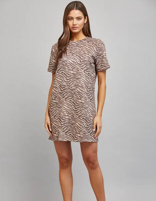 suede zebra mini dress