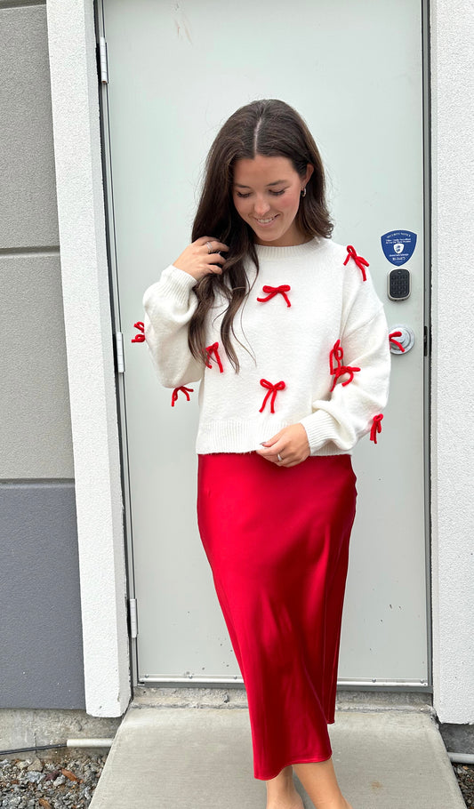 Red Bow Sweater