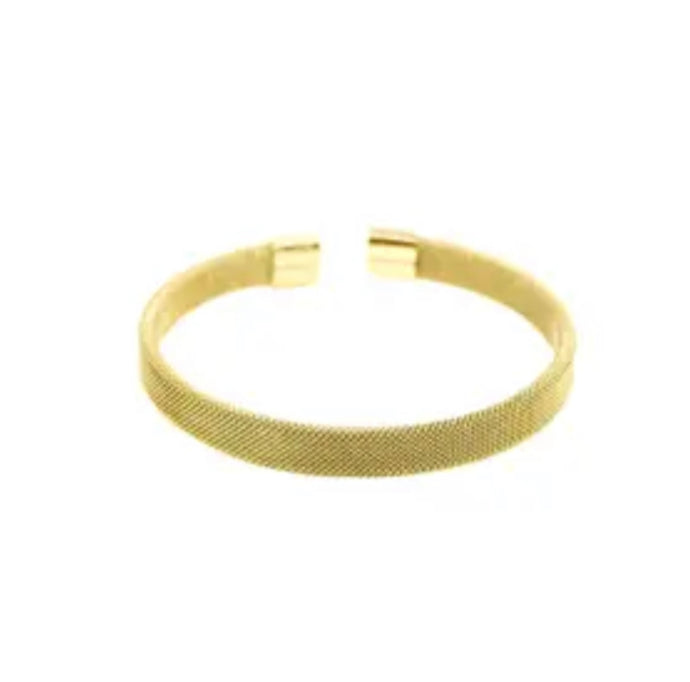 Large Gold Flat Texture Cuff Bracelet