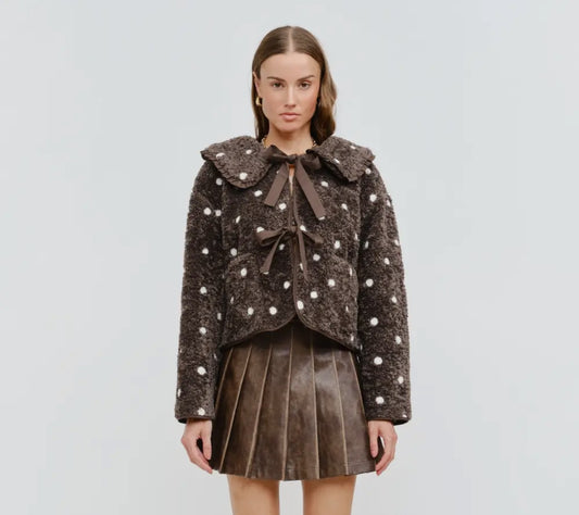Jeanie fur polka dot jacket (2 colors)