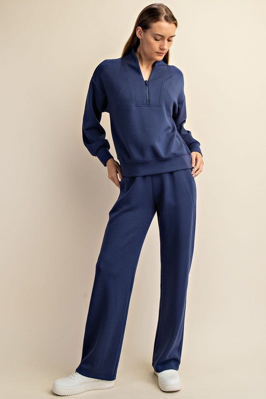 navy modal pant set