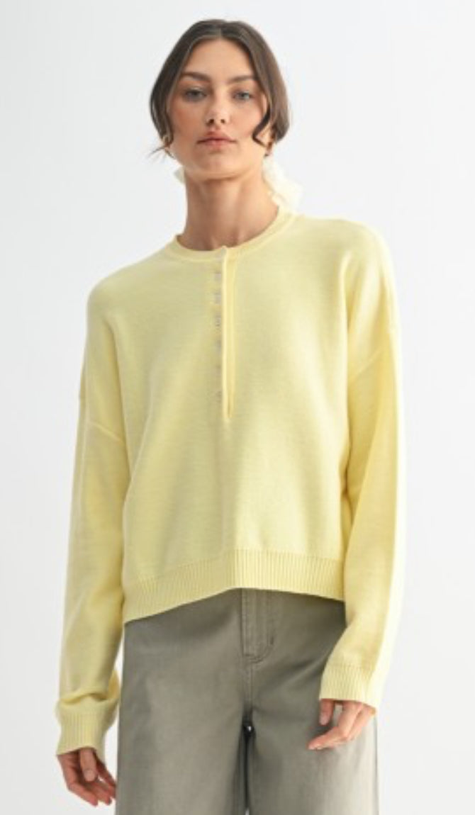 Henley Cardi- yellow