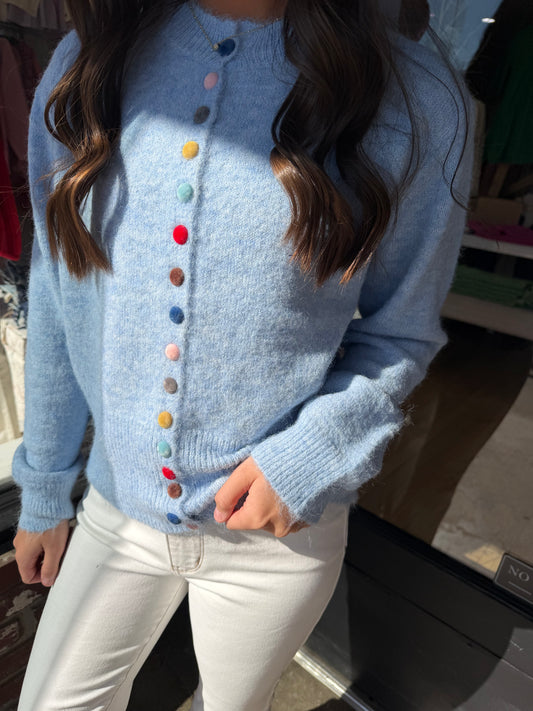 Sky blue button cardigan