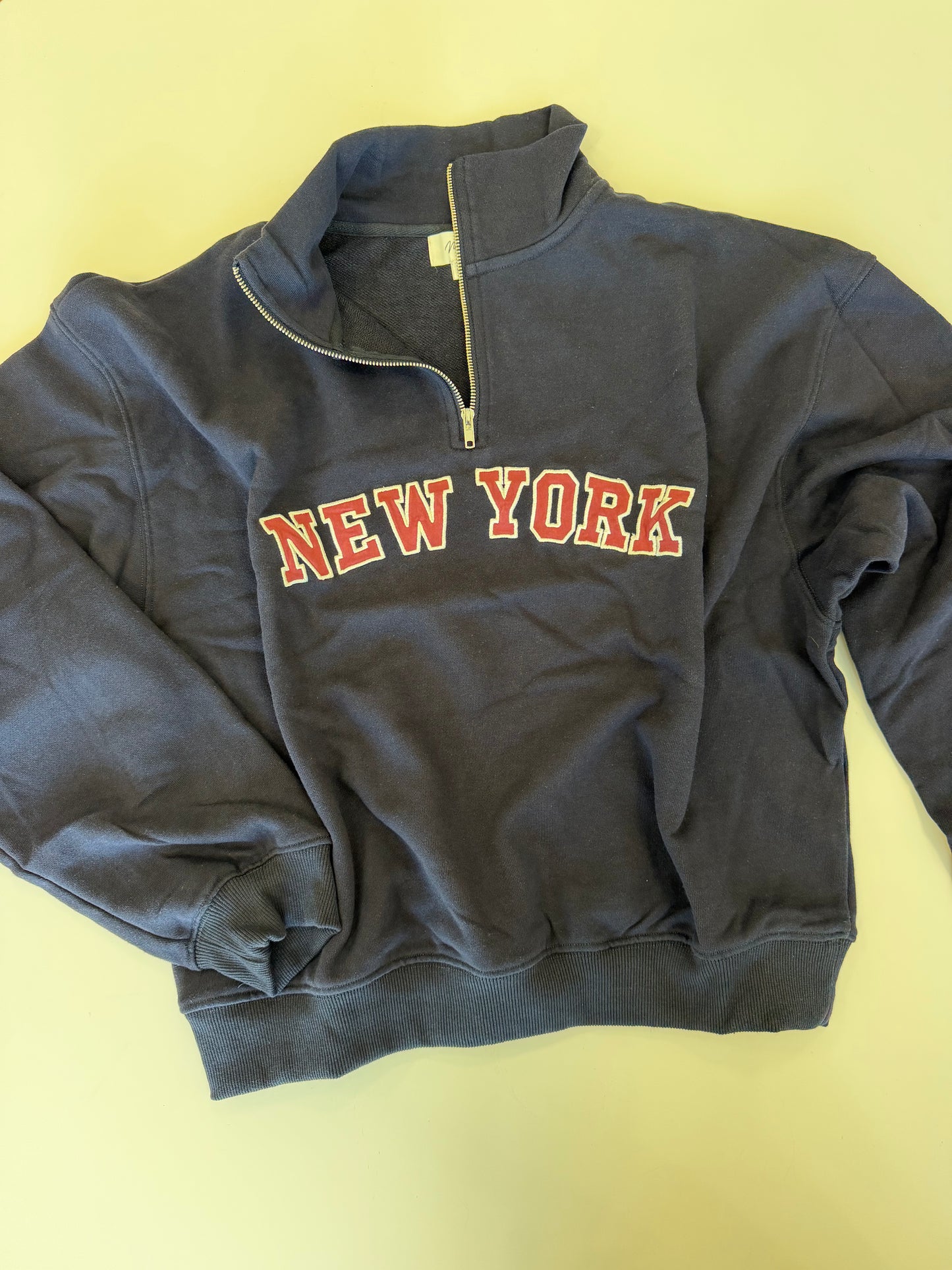 Embroidered New York quarter zip
