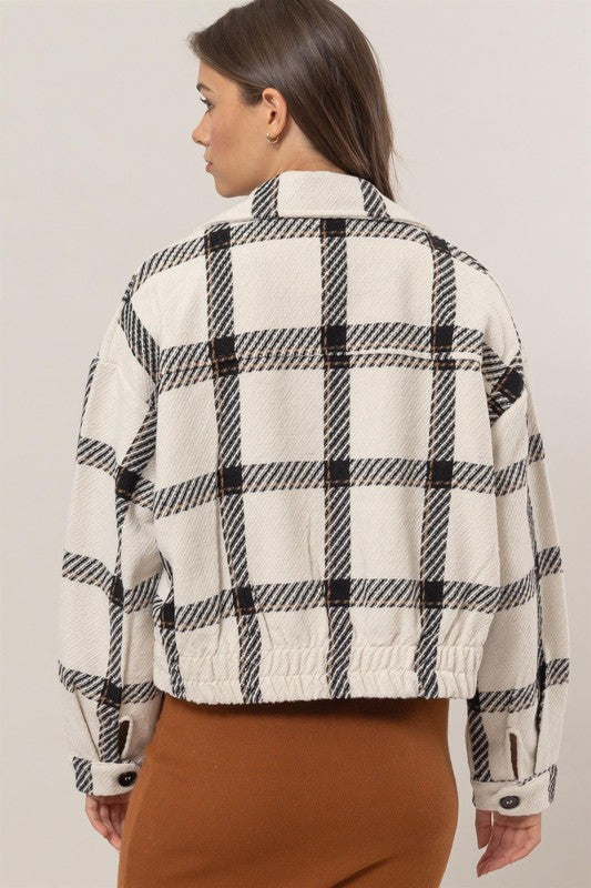 Plaid bomber jacket (3 colors) - was$49, now $32