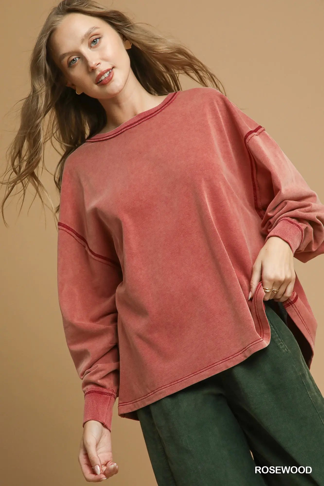 Rosewood mineral washed top