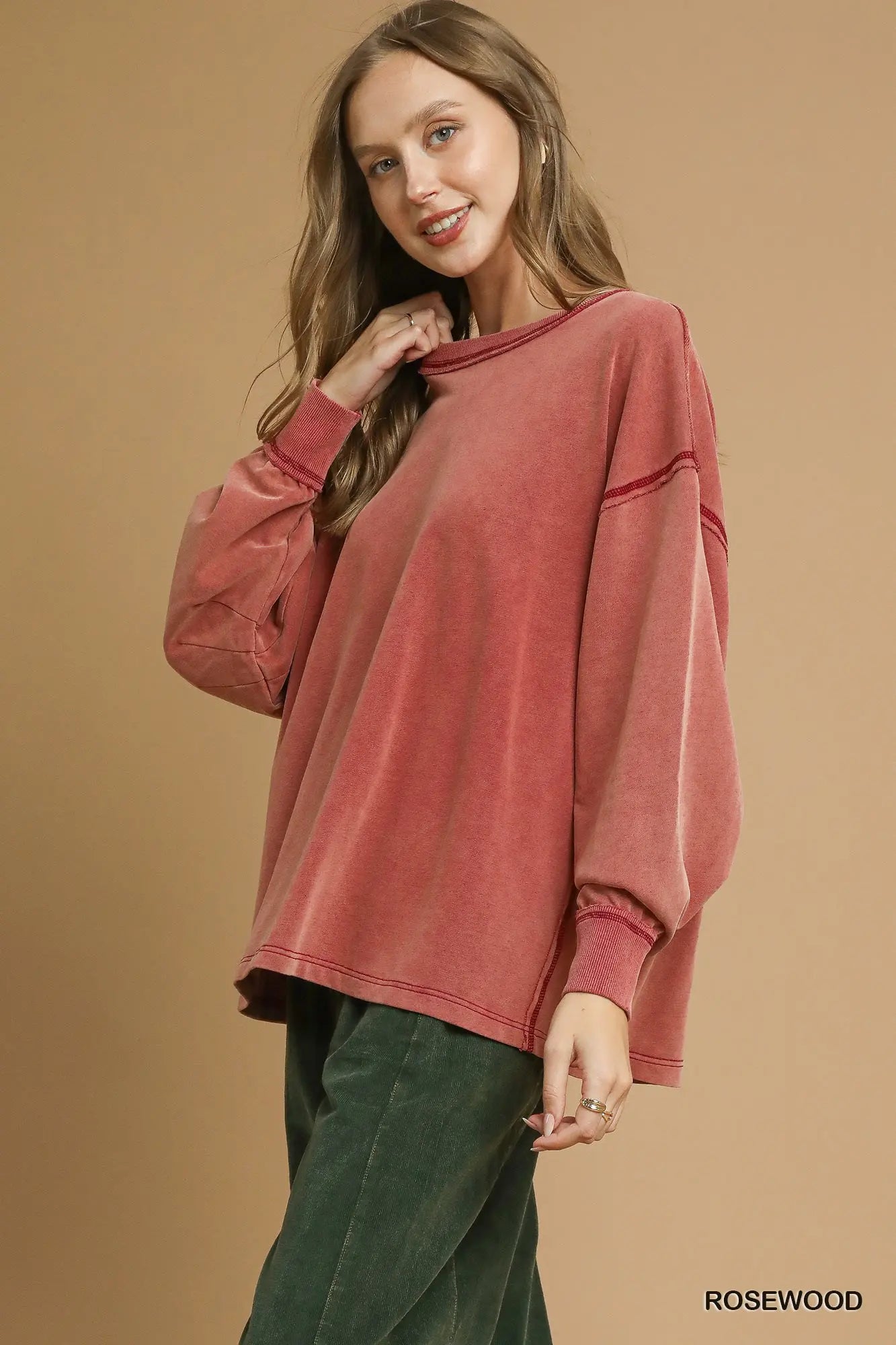 Rosewood mineral washed top